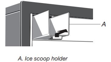 KitchenAid KUID308HPS 18-inch Automatic Ice Maker Installation Guide - Replace the ice scoop holder by replacing the screws or on some models, pushing in on the holder and then down