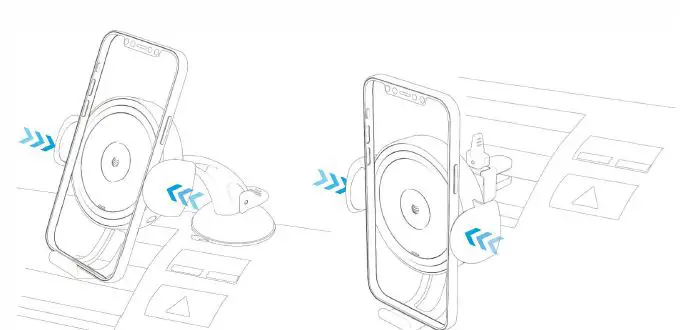AT T SCPCN0062 15W Fast Wireless Car Charger with Vent and Dash Clips fig1
