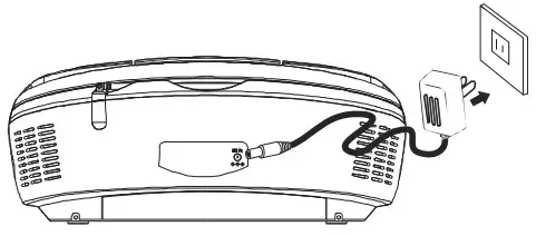 PROSCAN PRCD682BT Portable CD Player with PLL AM FM Radio - power