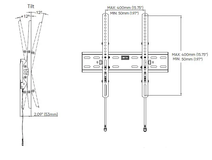 onn BWA21TM004C Tilting TV Wall Mount 19 Inch-50Inch fig 3