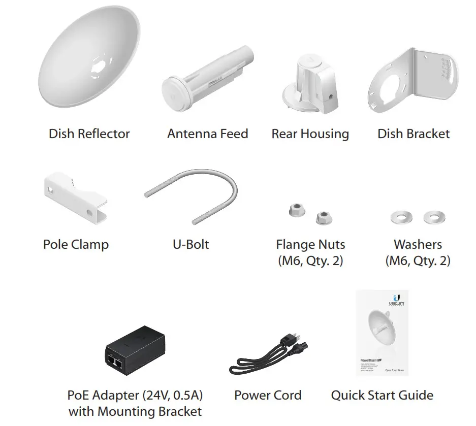UBIQUITI NETWORKS Power Beam M5 - Package Contents