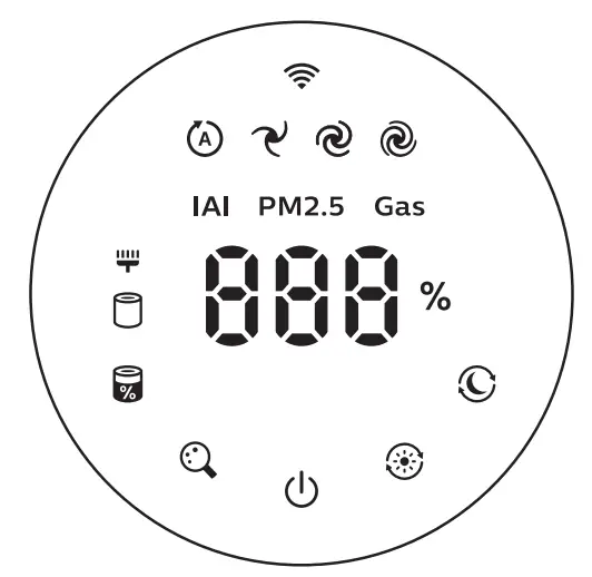 PHILIPS AC3055 Air Purifier with HEPA Filter Ultra Quiet Operation Wifi App - Controls overview