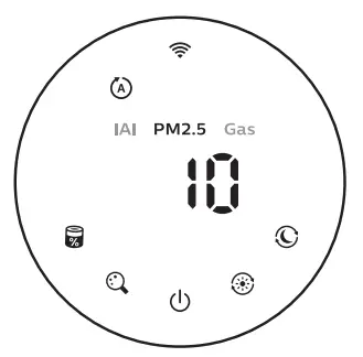 PHILIPS AC3055 Air Purifier with HEPA Filter Ultra Quiet Operation Wifi App - Turning on