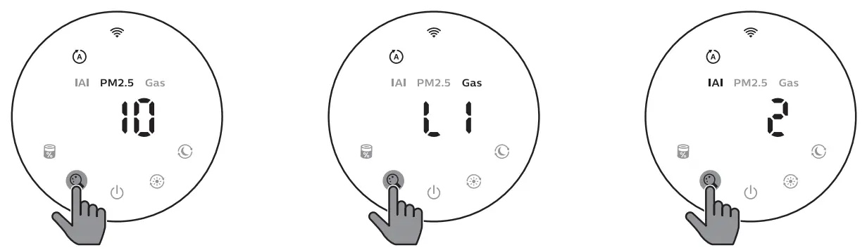 PHILIPS AC3055 Air Purifier with HEPA Filter Ultra Quiet Operation Wifi App - display