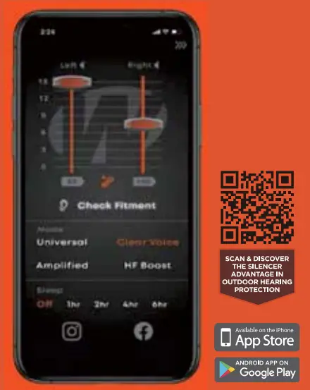 WALKER-S GWP-SLCR2-BT-V2 Silencer BT 2.0 Earbuds Instruction Manual - Download App