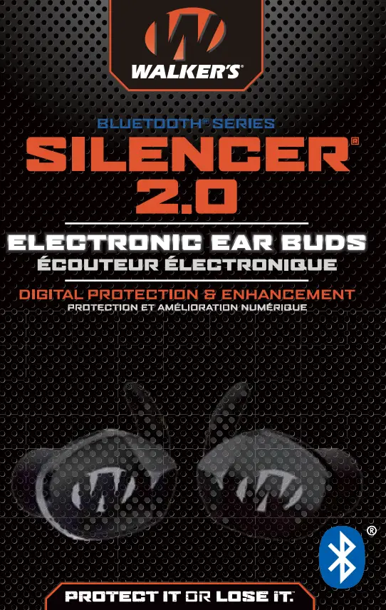 WALKER-S GWP-SLCR2-BT-V2 Silencer BT 2.0 Earbuds Instruction Manual