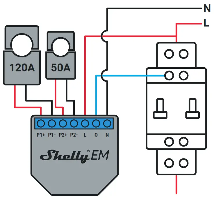 Shelly 2 Channel WiFi Energy Meter - metar 2