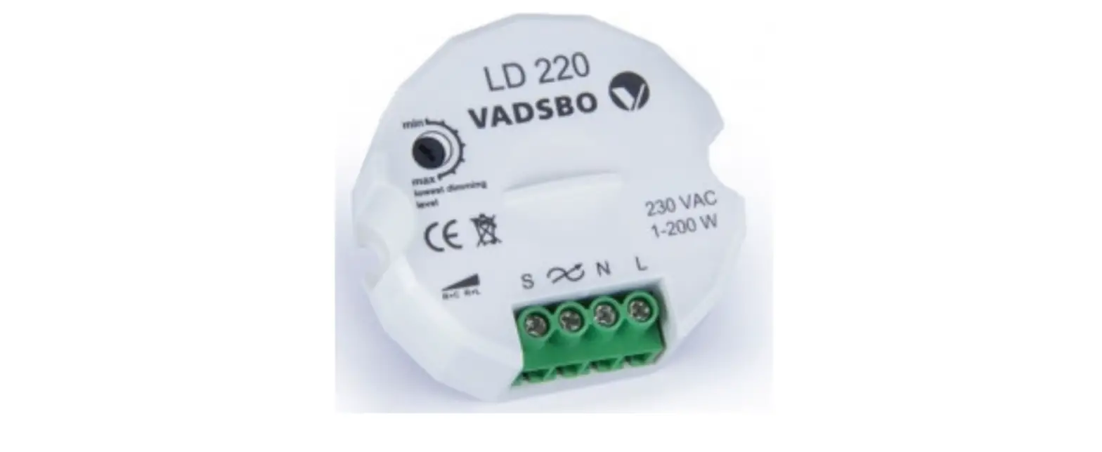 Vadsbo Ld220 1-200w Universal Dimmer Trailing Edge Instruction Manual