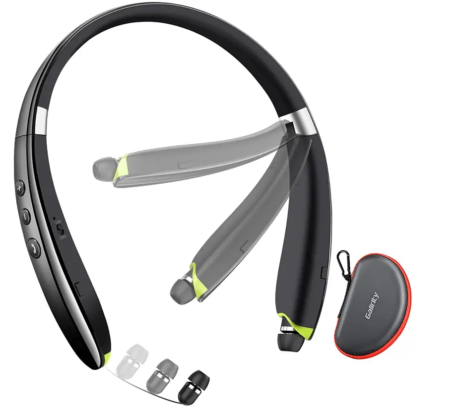 Bluetooth-Headset-2022-Upgraded-Neckband-Bluetooth-Headphones-with-Retractable-Earbuds-img