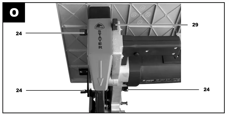 Setting of the upper cutting table