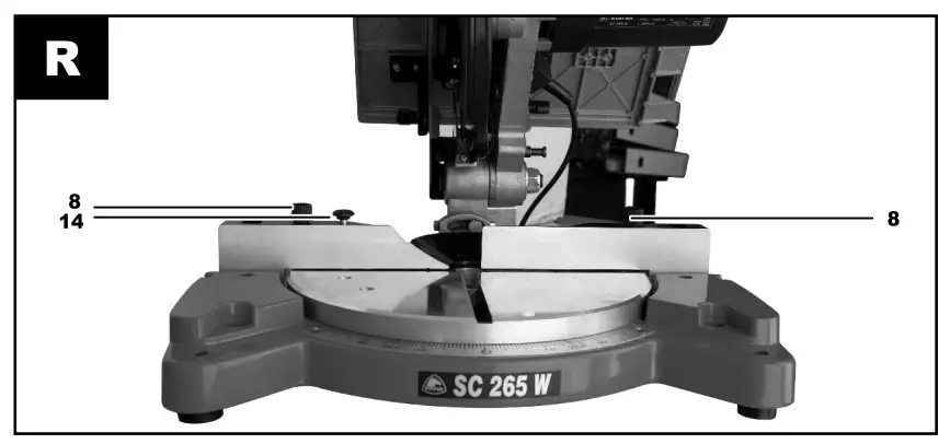 Adjusting the horizontal mitre angle