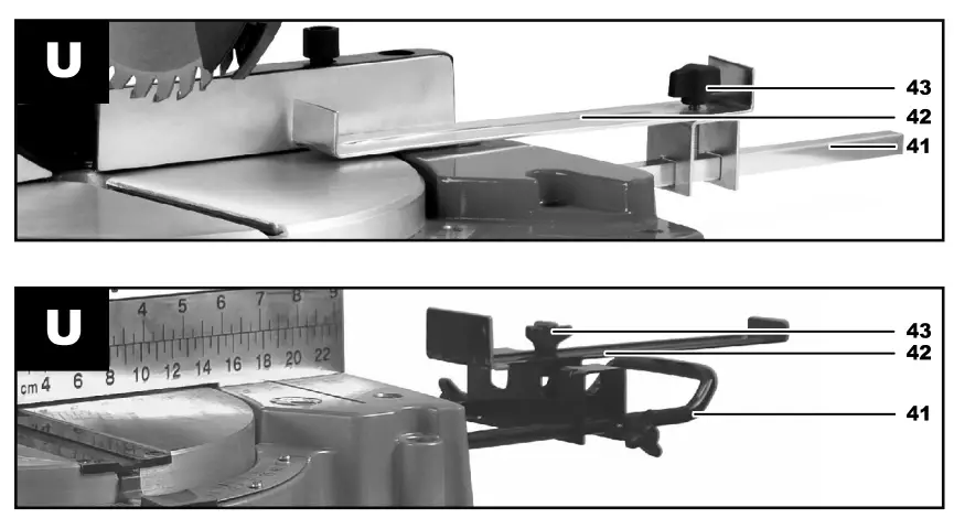 Setting the cutting stopper on the lower table