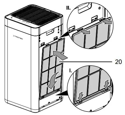 Changing the HEPA carbon filter