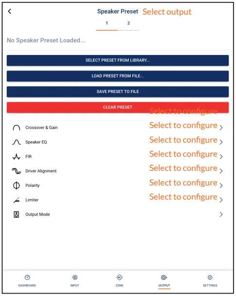 Speaker Preset Parameters