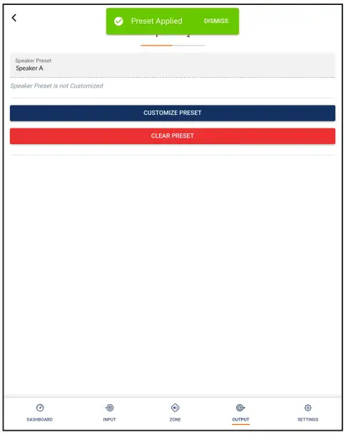 Speaker Preset applied