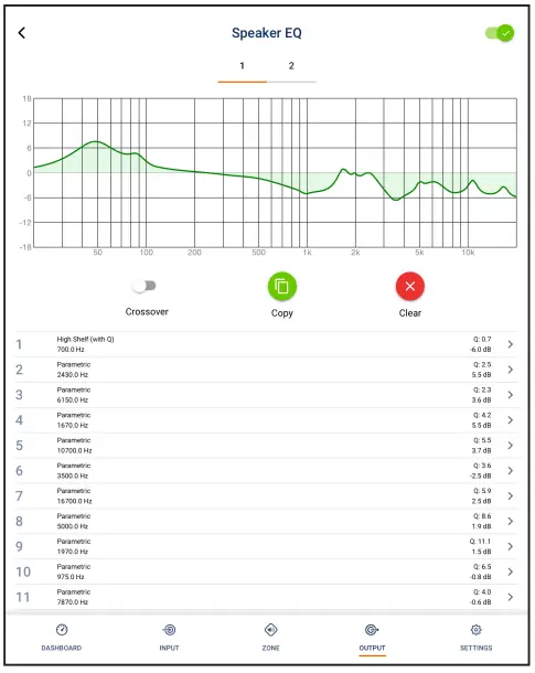 Speaker Preset parameter adjustment