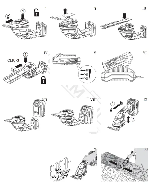 BORMANN PRO BBP4400 Battery Grass Scissors - Fig1