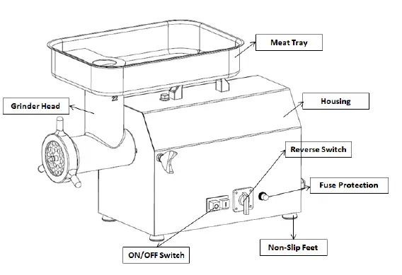 ggmgastro FMFC450 Commercial Meat Mincer - Copy