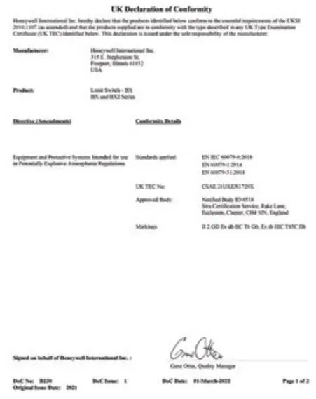 Honeywell BX4D3K Micro Switch BX Series Explosion Proof Limit Switch - Fig9