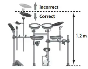 V-Drums TD-1 Double Mesh Kit Installation Guide - Adjust the rod height