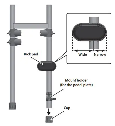 V-Drums TD-1 Double Mesh Kit Installation Guide - Insert the kick pad and mount holder