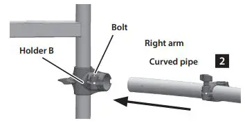 V-Drums TD-1 Double Mesh Kit Installation Guide - Use the drum key to loosen bolt of the holder “B,” and insert right arm
