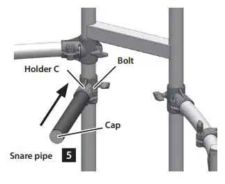 V-Drums TD-1 Double Mesh Kit Installation Guide - Use the drum key to loosen bolt of the holder “C,” and insert the snare pipe