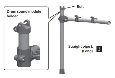 V-Drums TD-1 Double Mesh Kit Installation Guide - Use the drum key to loosen the bolt of the drum sound module holder