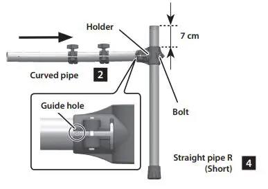 V-Drums TD-1 Double Mesh Kit Installation Guide - Using a drum key, loosen the bolt on the holder of straight pipe