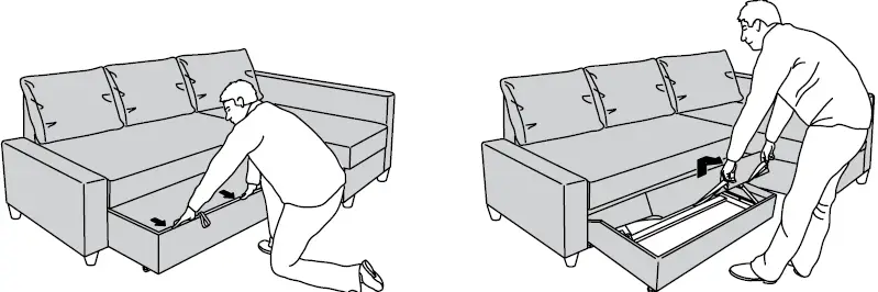 IKEA 692.167.57 FRIHETEN Sleeper Sectional 3 Seat with Storage-4