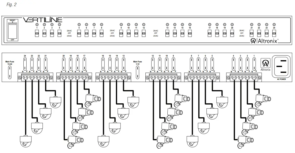 Altronix VertiLine24 Series VertiLine24D CCTV Rack Mount Power Supplies - 2