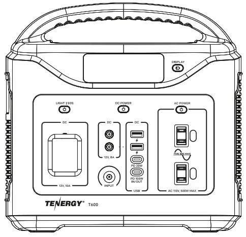 TENERGY T600 Portable Power Station - cover