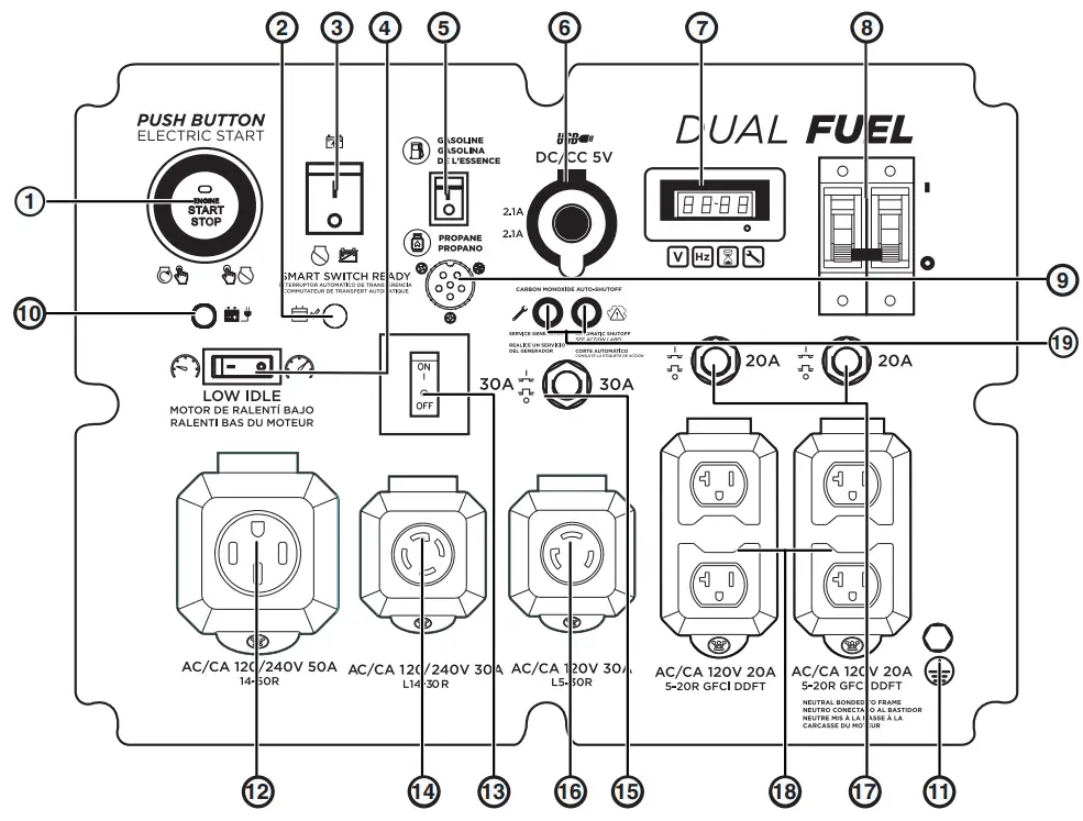 Westinghouse WGen12000DFc Dual Fuel Portable Generator - fig 10