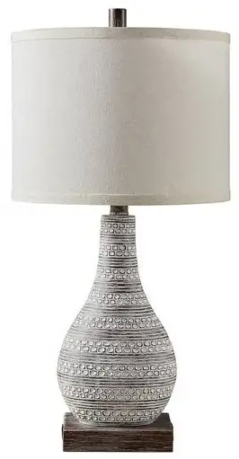 Kawoti 21114 Distressed Wood Table Lamp Set of 2