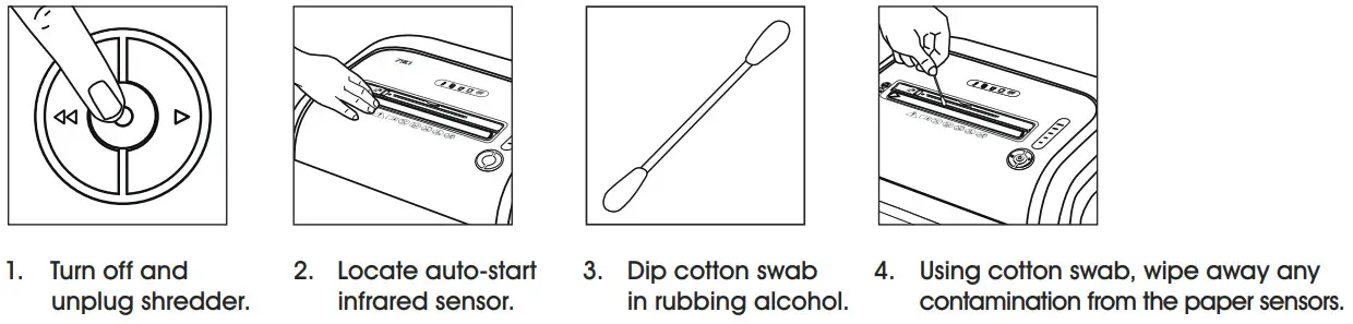 ULINE H-2606 Fellowes PS-79Ci Paper Shredder -CLEANING AUTO-START INFRARED SENSORS