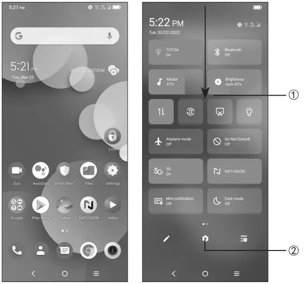TCL 30 5G Smartphone - Home screen