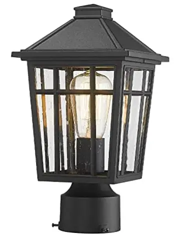 QUOIZEL BRAM9007MBK Bramshaw Contemporary Matte Black Exterior Post Lamp