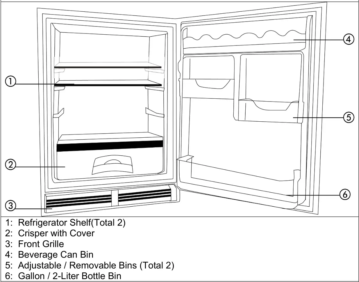 MAXXIMUM Refrigerator MAXBC52SD - PARTS AND FEATURES