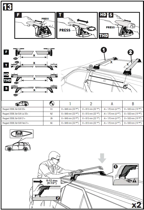 YAKIMA K1204 Roof Bars Package 10