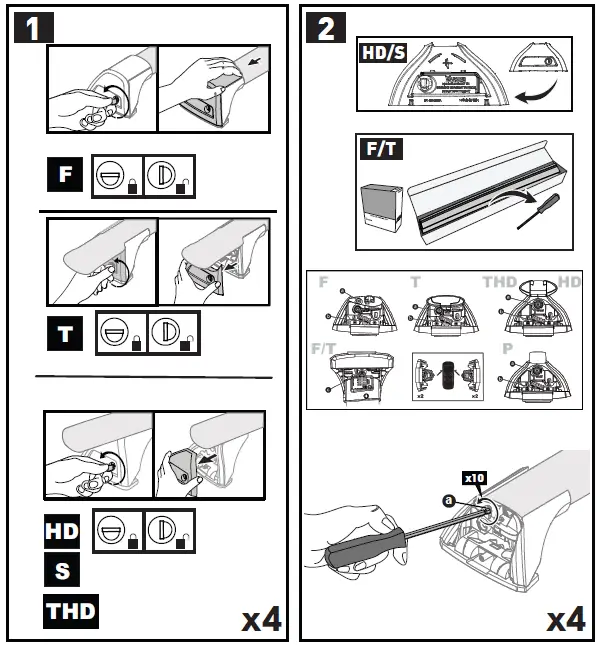 YAKIMA K1204 Roof Bars Package 6