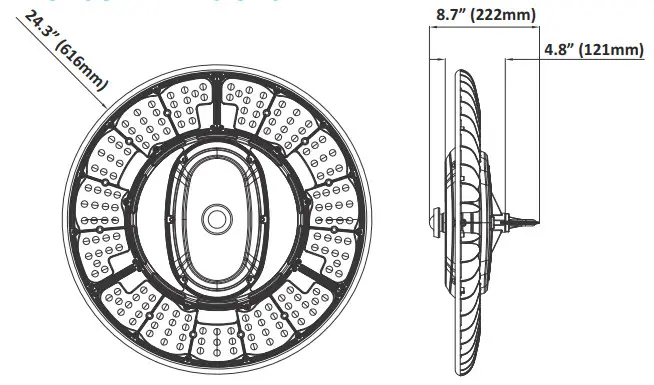 JADEMAR JRHBS Series High Output and High Ambient Round High Bay - Figure 1