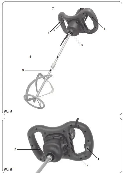 FERM PMM1006 Paint Cement Mixer - 1