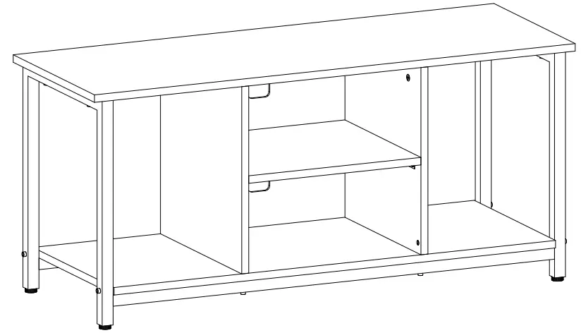 JAXPETY HG61M0931 Retro Solid Wood and Metal TV Shelf Stand