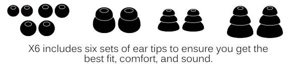 MEELECTRONICS X6 Bluetooth Wireless Sports Earphones - Ear Tips