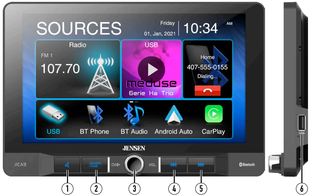 JENSEN Media Receiver with Android Auto -fig 2