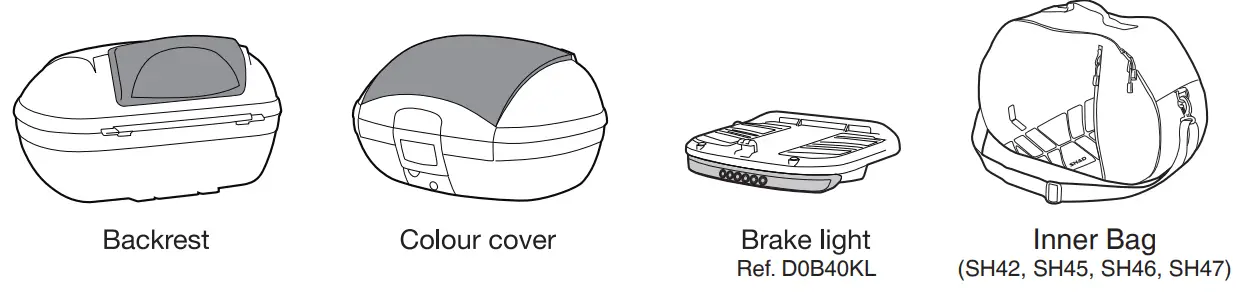 SHAD TOP CASES - ACCESSORIES (OPTIONAL)