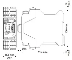 OMRON G9SX-ADA222-T15-RT Flexible Safety Unit - Dimensions