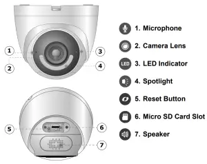 NAPCO ISV2 DOME WIFI HD Indoor Outdoor 720p Mini Dome - WIFI Parts