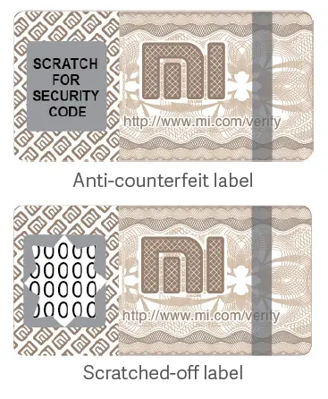 Anti-counterfeit Label Instructions