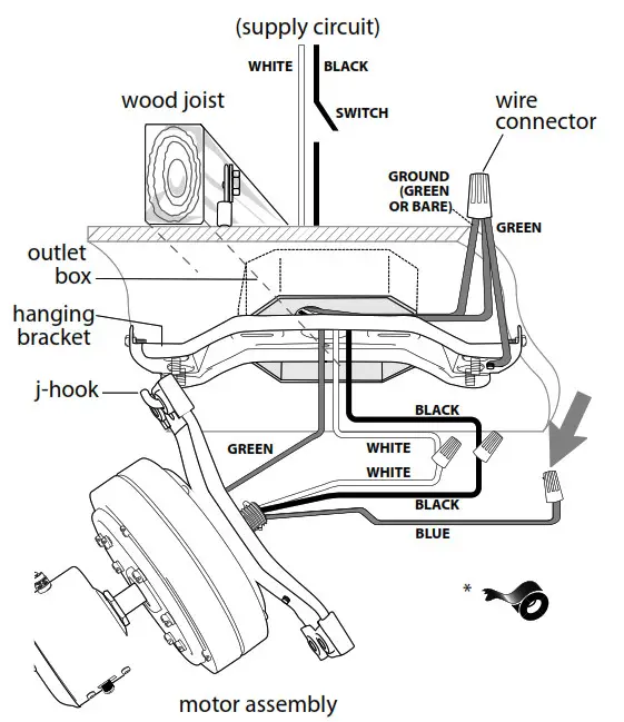 CRAFTMADE PPH52 Pro Plus Hugger 52 Inch- Wiring